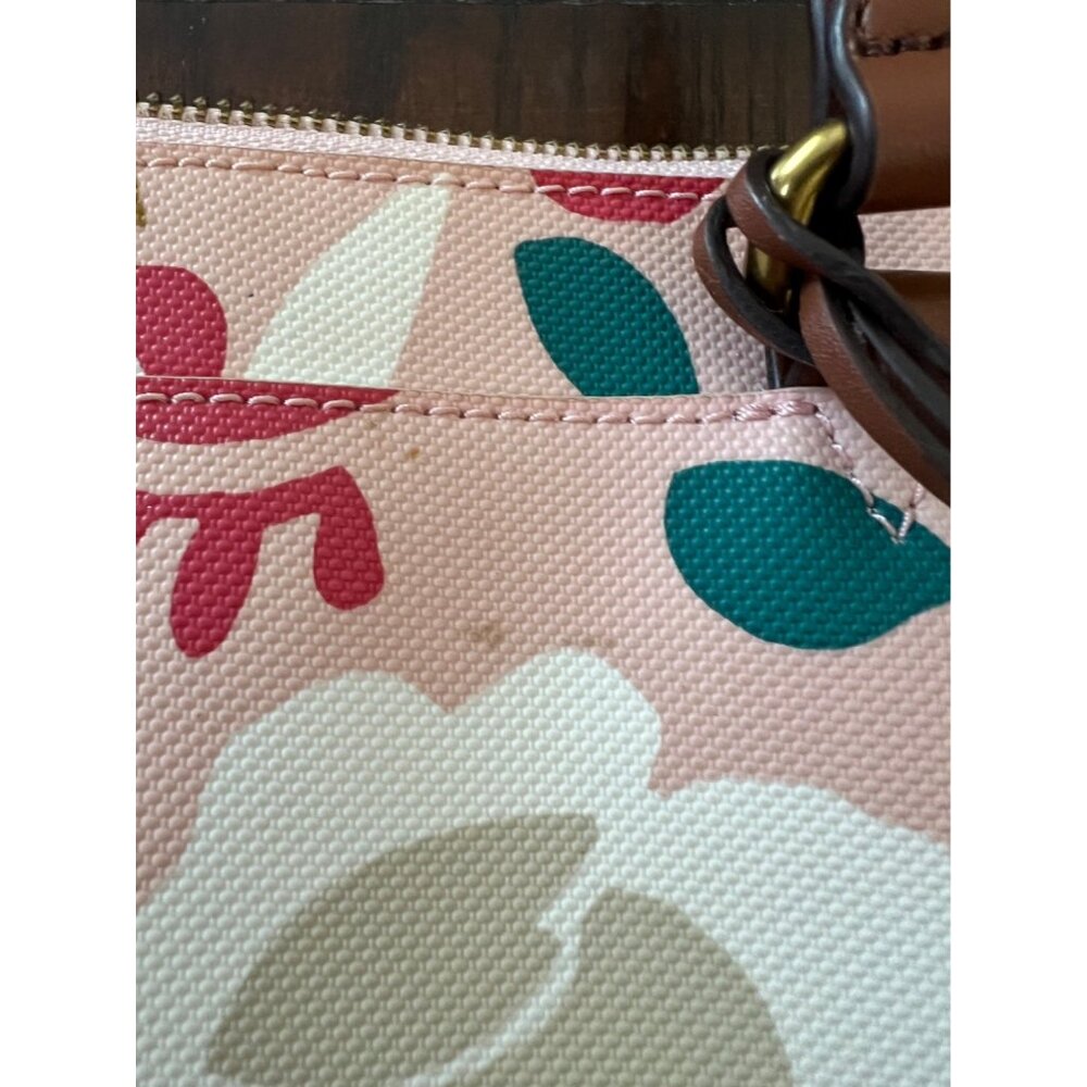 Fossil Mother's Day Large Shopper Tote Shoulder Bag Purse Pink Floral Print - Picture 8 of 11